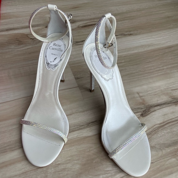 René Caovilla 105mm Crystal Ankle-wrap High-heel Sandals - Picture 1 of 7
